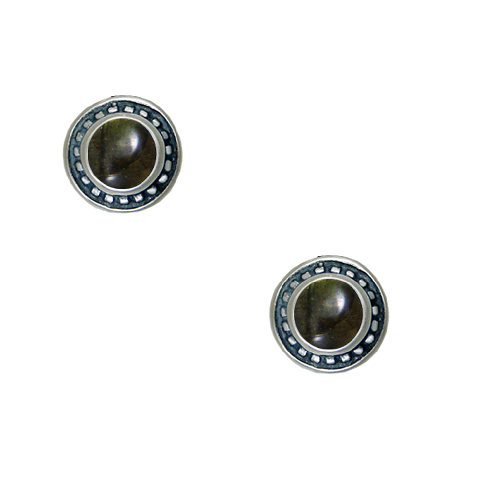 Sterling Silver Petite Spectrolite Post Stud Earrings